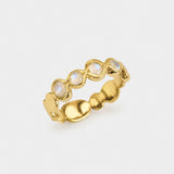 Moonstone Bubble Ring - Natural Rainbow Moonstone, Full Eternity Band