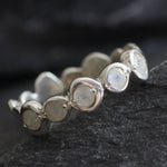 Gold Moonstone Ring, Natural Rainbow Moonstone, June Birthstone, Gold Bubble Band, Moonstone Band, Stackable Band, Bezel Band, Boho Ring(2)