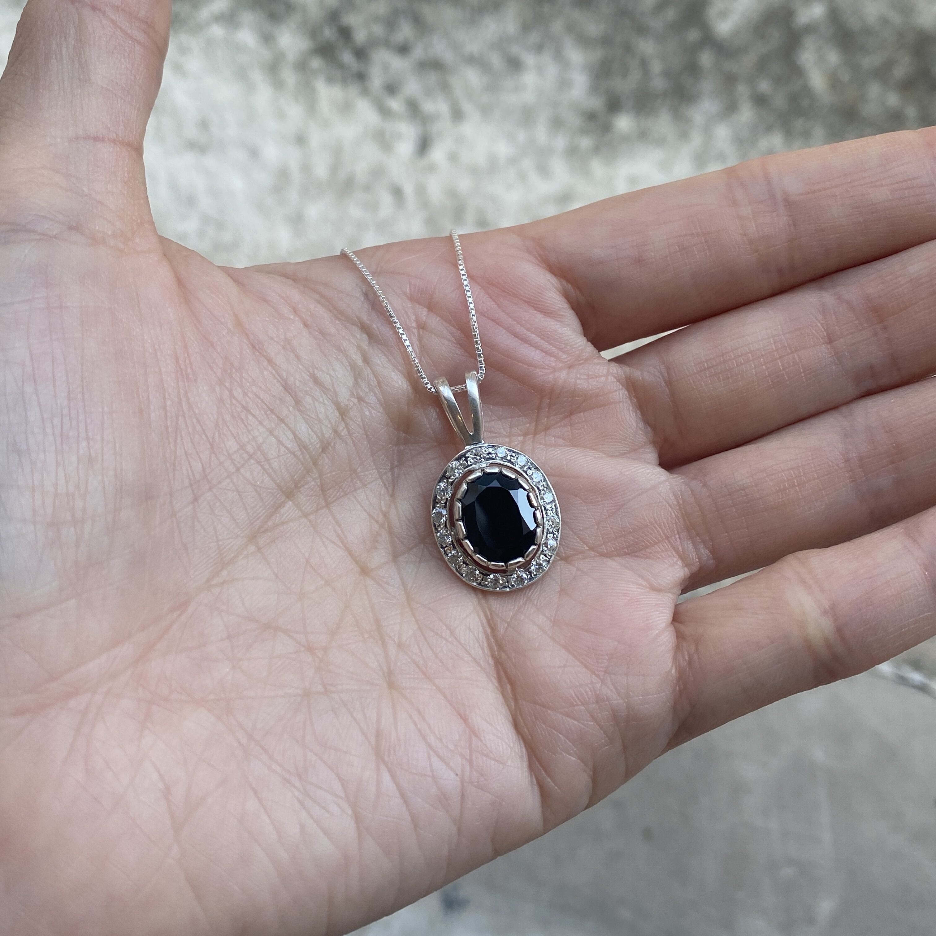 Gold Onyx Pendant, Natural Onyx, Black Stone Pendant, Vintage Necklace, Gold Plated Necklace, 3 Carat Pendant, Antique Pendant, Gold Vermeil(3)