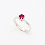 Stunning Created Ruby Ring in 925 Sterling Silver, ideal July birthday gift representing nobility and purity.