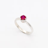 Stunning Created Ruby Ring in 925 Sterling Silver, ideal July birthday gift representing nobility and purity.