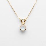 Gold Moonstone Pendant - Rainbow Moonstone Necklace - Gold Dainty Pendant