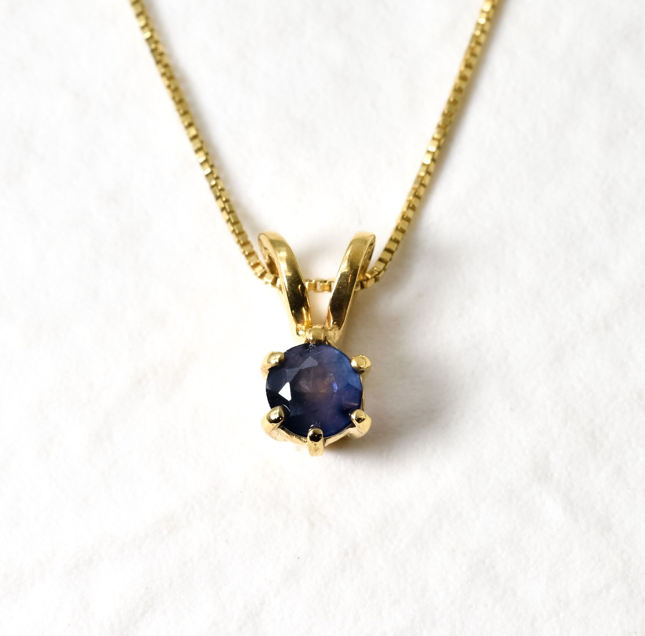 Gold Sapphire Pendant - Natural Sapphire Necklace - September Birthstone  Necklace made in 18k Gold Vermeil. Ideal for everyday wear and perfect for birthday gifting and special occasions.