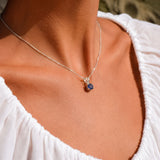 Delicate Natural Sapphire Pendant Necklace in 925 Sterling Silver - A lovely accessory for casual outfits and special events.