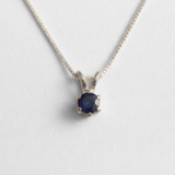 Dainty Sapphire Pendant - Natural Sapphire Necklace - Blue Minimalist Necklace made in 925 Sterling Silver. Ideal for everyday wear and perfect for birthday gifting and special occasions.