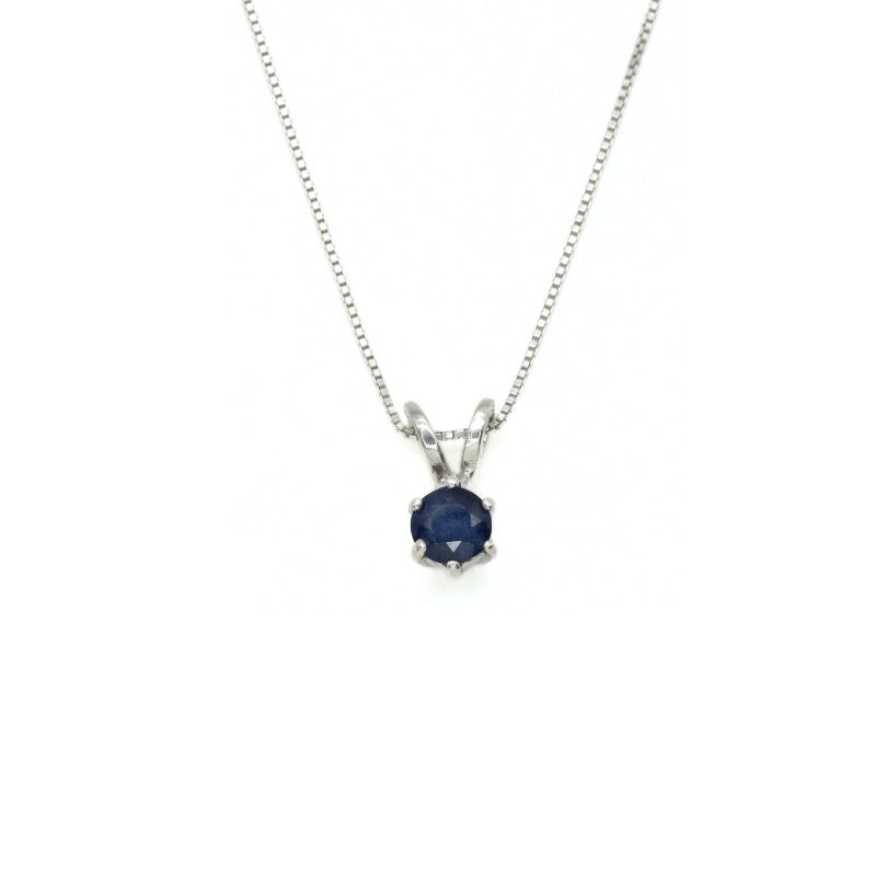 Dainty Sapphire Pendant - Natural Sapphire Necklace - Blue Minimalist Necklace made in 925 Sterling Silver. Ideal for everyday wear and perfect for birthday gifting and special occasions.