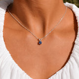 Elegant Blue Sapphire Pendant Necklace in 925 Sterling Silver - Perfect for daily wear and special occasions.