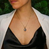 Gold Carnelian Pendant - Genuine Carnelian Necklace, Red Teardrop Pendant