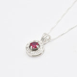 Red Ruby Pendant - Red Vintage Pendant - Dainty Ruby Necklace