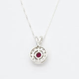 Red Ruby Pendant - Red Vintage Pendant - Dainty Ruby Necklace