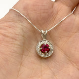 Red Ruby Pendant - Red Vintage Pendant - Dainty Ruby Necklace