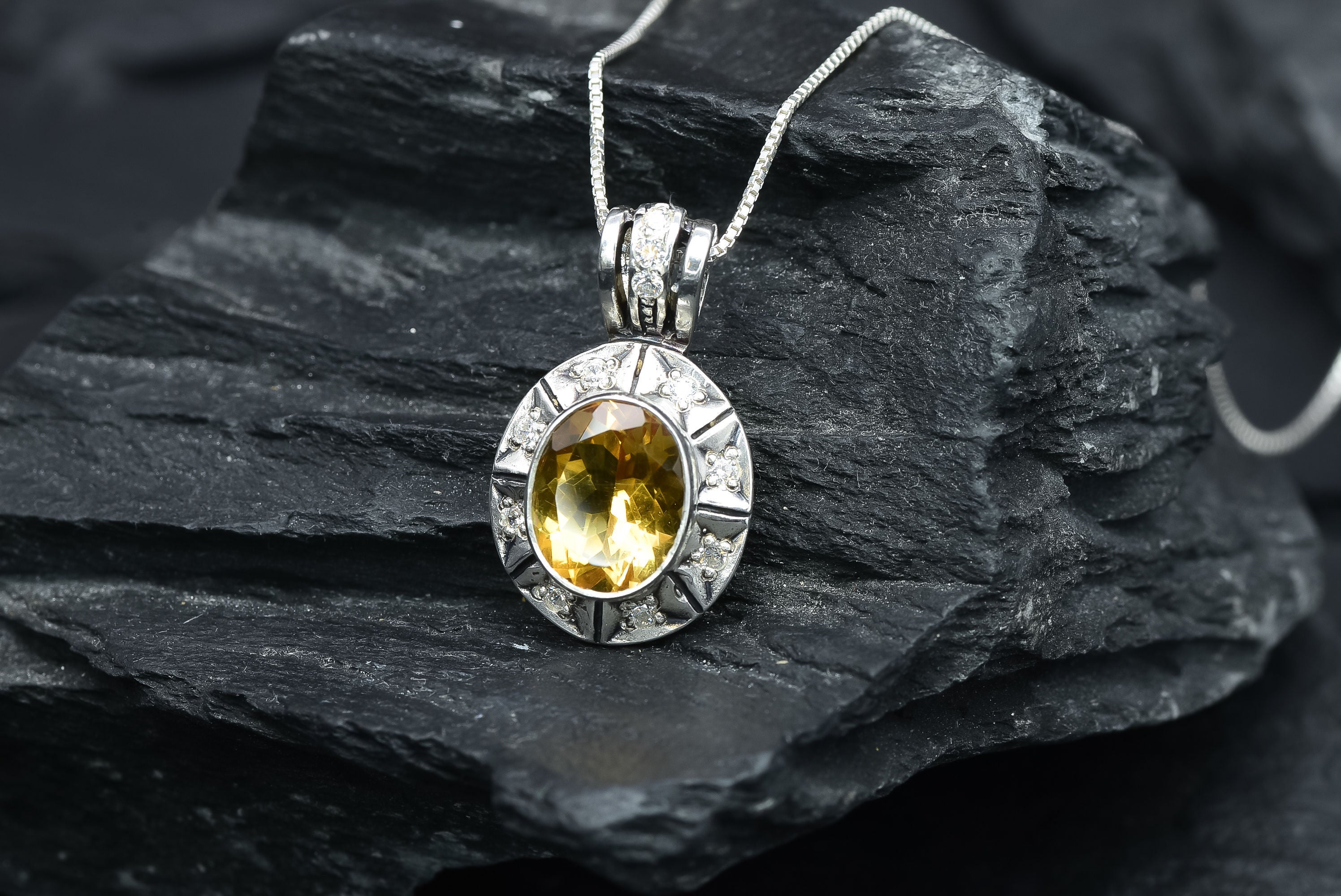 2257-P-nCIT: Sterling Silver 925 Natural Citrine