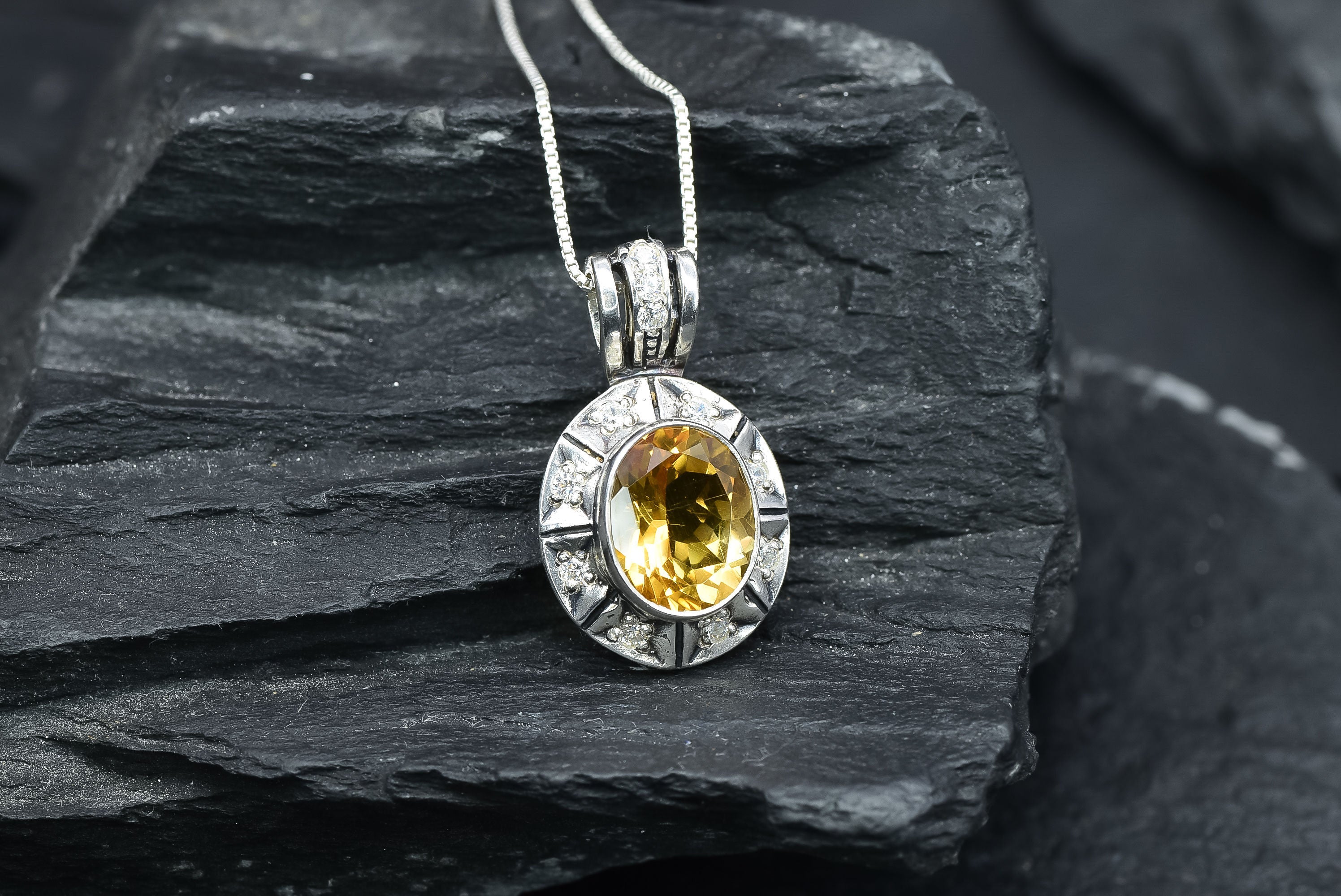 2257-P-nCIT: Sterling Silver 925 Natural Citrine