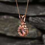 Morganite Necklace - Pink Vintage Necklace - Rose Gold Morganite Necklace