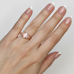 Trendy Morganite Gold Ring - Beautiful Rose Gold Vermeil, Perfect for Everyday Wear and Thoughtful Gifts for Loved Ones.