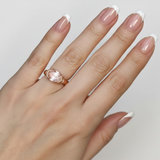 Trendy Morganite Gold Ring - Beautiful Rose Gold Vermeil, Perfect for Everyday Wear and Thoughtful Gifts for Loved Ones.