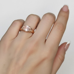 Morganite Stone Gold Ring - Elegant Rose Gold Vermeil Jewelry for Casual Wear and Special Occasions. Perfect Gift Idea!