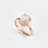 Delicate Rose Quartz Ring in Rose Gold Vermeil, a lovely piece for daily wear and thoughtful gifting on special occasions.