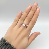 Beautiful Rose Quartz Ring in Rose Gold Vermeil, an exquisite accessory for both casual outings and special celebrations.