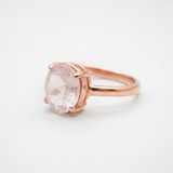 Charming Rose Gold Vermeil Rose Quartz Ring, a stunning choice for daily wear and unforgettable gift moments.