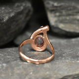 Rose Gold Ring, Mystic Topaz Ring, Natural Mystic Topaz, Asymmetric Ring, Gold Plated Ring, Teardrop Ring, Purple Boho Ring, Vermeil Ring