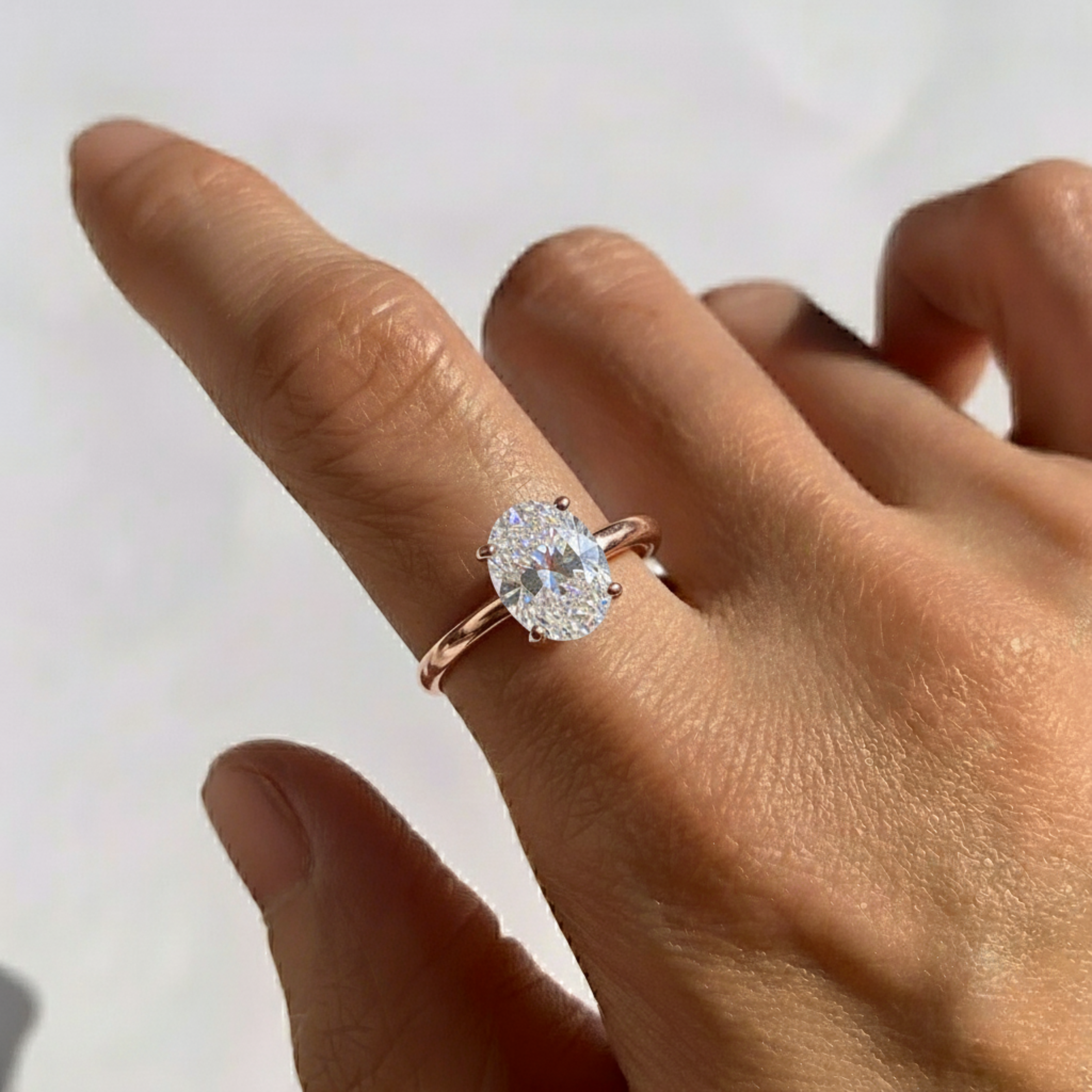 Rose Gold Diamond Ring - Elegant Pink Solitaire for everyday wear, birthdays, and special occasions. Perfect as a promise ring.