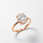 Rose Gold Diamond Ring - Diamond Promise Ring - Pink Solitaire Ring made in Rose Gold Vermeil. Ideal for everyday wear and perfect for birthday gifting and special occasions.