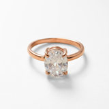 Rose Gold Diamond Ring - Diamond Promise Ring - Pink Solitaire Ring