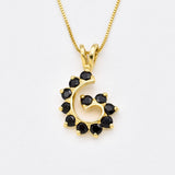 Genuine Onyx Pendant - Black Spiral Necklace - Gothic Swirl Pendant