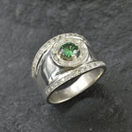 Created Emerald Ring made in 925 Sterling Silver with Round Created Green Emerald in Halo setting, May Birthstone gift idea, symbolizes, ideal for everyday wear and perfect for birthday gifting and special occasions.
