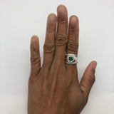 Charming 925 Sterling Silver ring featuring a Round Created Green Emerald, perfect for everyday elegance and thoughtful gifting.