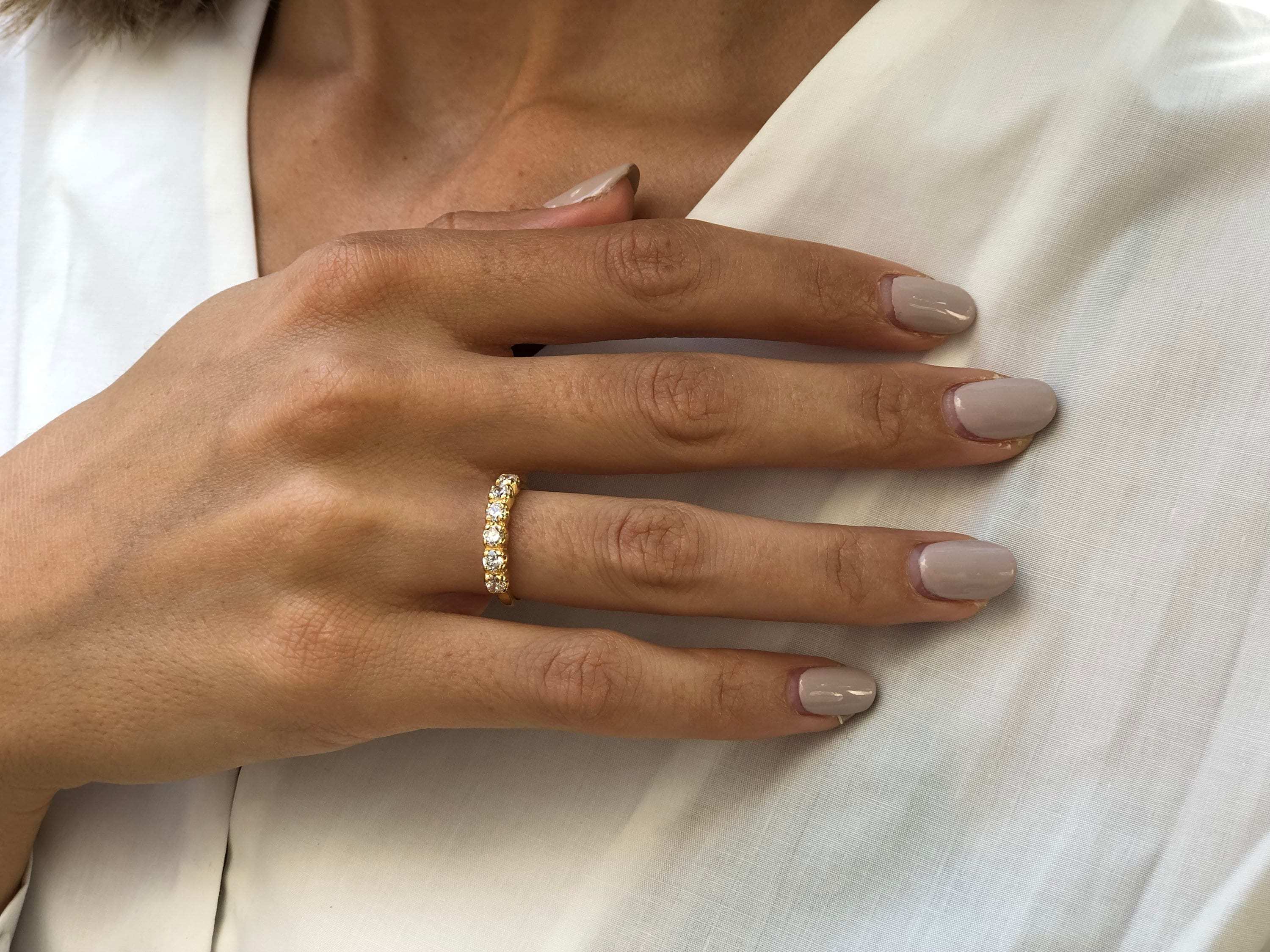 Gold Diamond Ring, Diamond Ring, Created Diamond, Gold Eternity Ring, Sparkly Gold Ring, White Gold Ring, Half Eternity Ring, Diamond Band