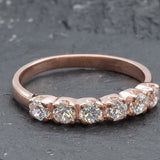 Pink Diamond Ring - Rose Gold Band - Stackable Diamond Ring