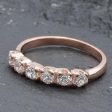 Pink Diamond Ring - Rose Gold Band - Stackable Diamond Ring