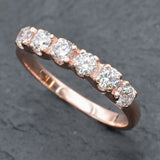 Pink Diamond Ring - Rose Gold Band - Stackable Diamond Ring