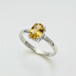 Yellow Solitaire Ring - Natural Citrine Ring - Dainty Promise Ring made in 925 Sterling Silver. Ideal for everyday wear and perfect for birthday gifting and special occasions.