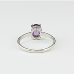 Amethyst Oval Ring - Classic 925 Sterling Silver Solitaire, ideal for daily wear and as a thoughtful gift for loved ones.
