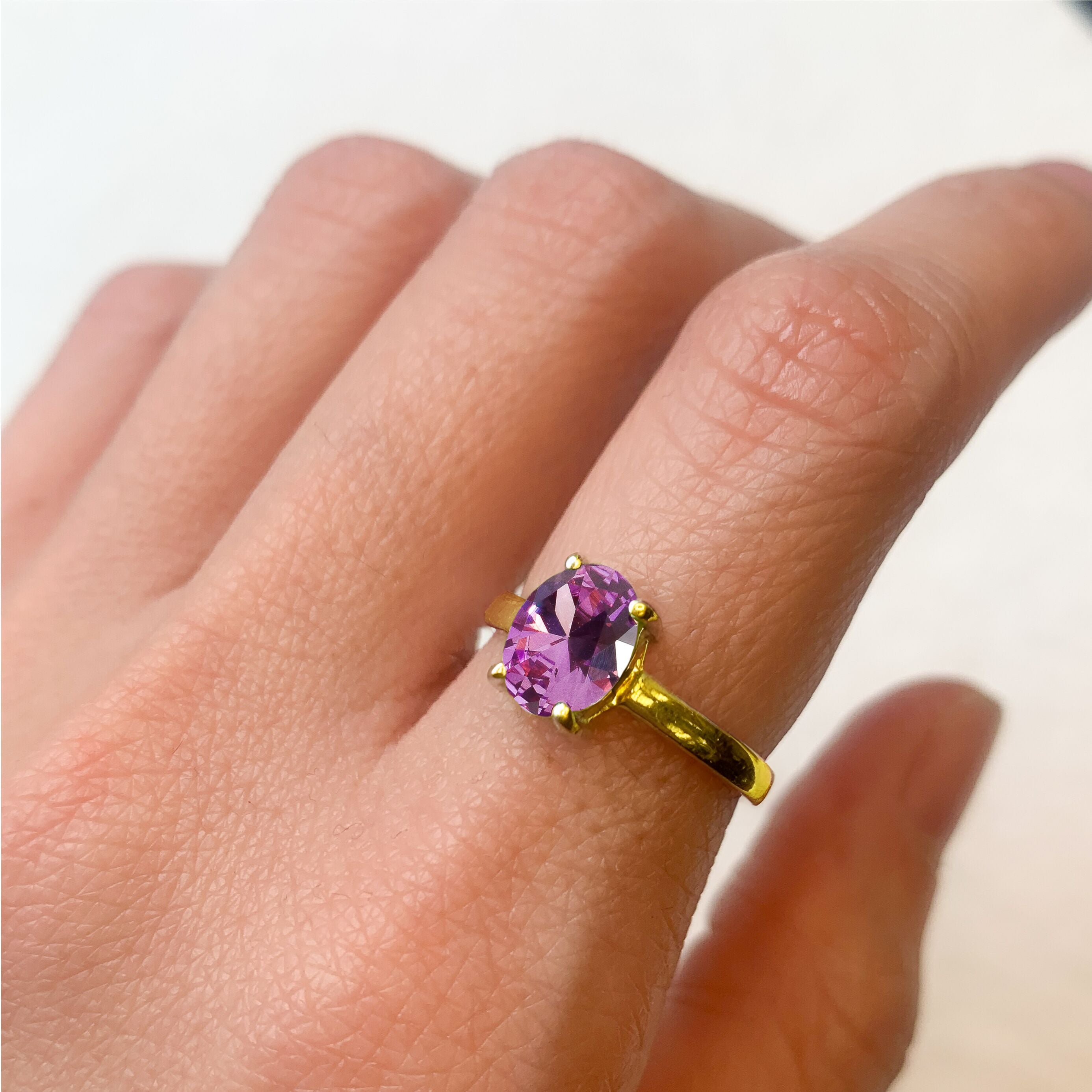 Amethyst Ring, Natural Amethyst, February Birthstone, Promise Ring, Purple Vintage Ring, Purple Diamond Ring, Purple  Ring, 925 Silver Ring(1)