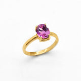 Silver Amethyst Ring - Natural Amethyst Solitaire Ring - Purple Gemstone Ring
