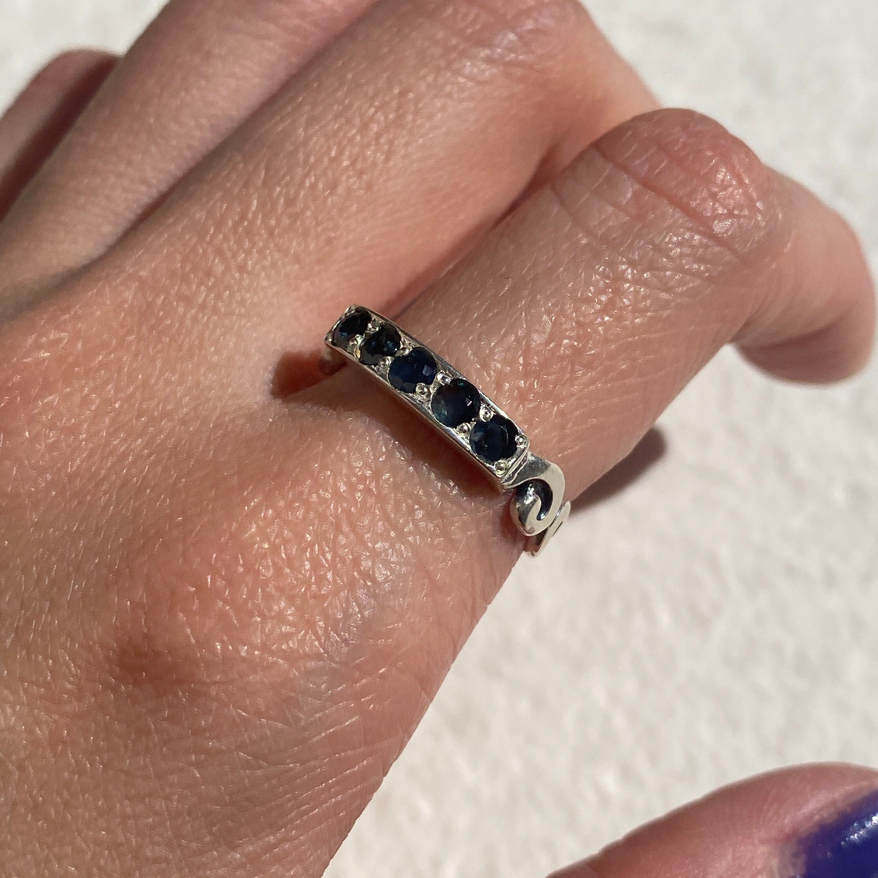 Elegant 925 Sterling Silver Ring featuring a stunning Round Natural Blue Sapphire, perfect for September birthdays and special occasions.