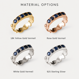 Chic 18k Gold Vermeil Ring with Round Natural Blue Sapphire, ideal for daily wear and a thoughtful September birthday gift.