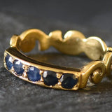 Natural Sapphire Ring made in 18k Gold Vermeil with Round Natural Blue Sapphire in Channel-Set setting, September Birthstone gift idea, symbolizes sincerity, truth, and faithfulness, ideal for everyday wear and perfect for birthday gifting and special occasions.