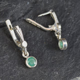 Emerald Earrings, Dangling Earrings, Natural Emerald, May Birthstone, Emerald Drop, Delicate Earrings, Minimalist Earrings, Vintage Earrings