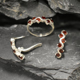 Red Garnet Band - Natural Garnet Ring, January Birthstone Ring