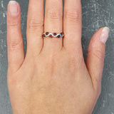 Red Garnet Band - Natural Garnet Ring, January Birthstone Ring