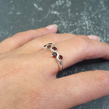 Red Garnet Band - Natural Garnet Ring, January Birthstone Ring