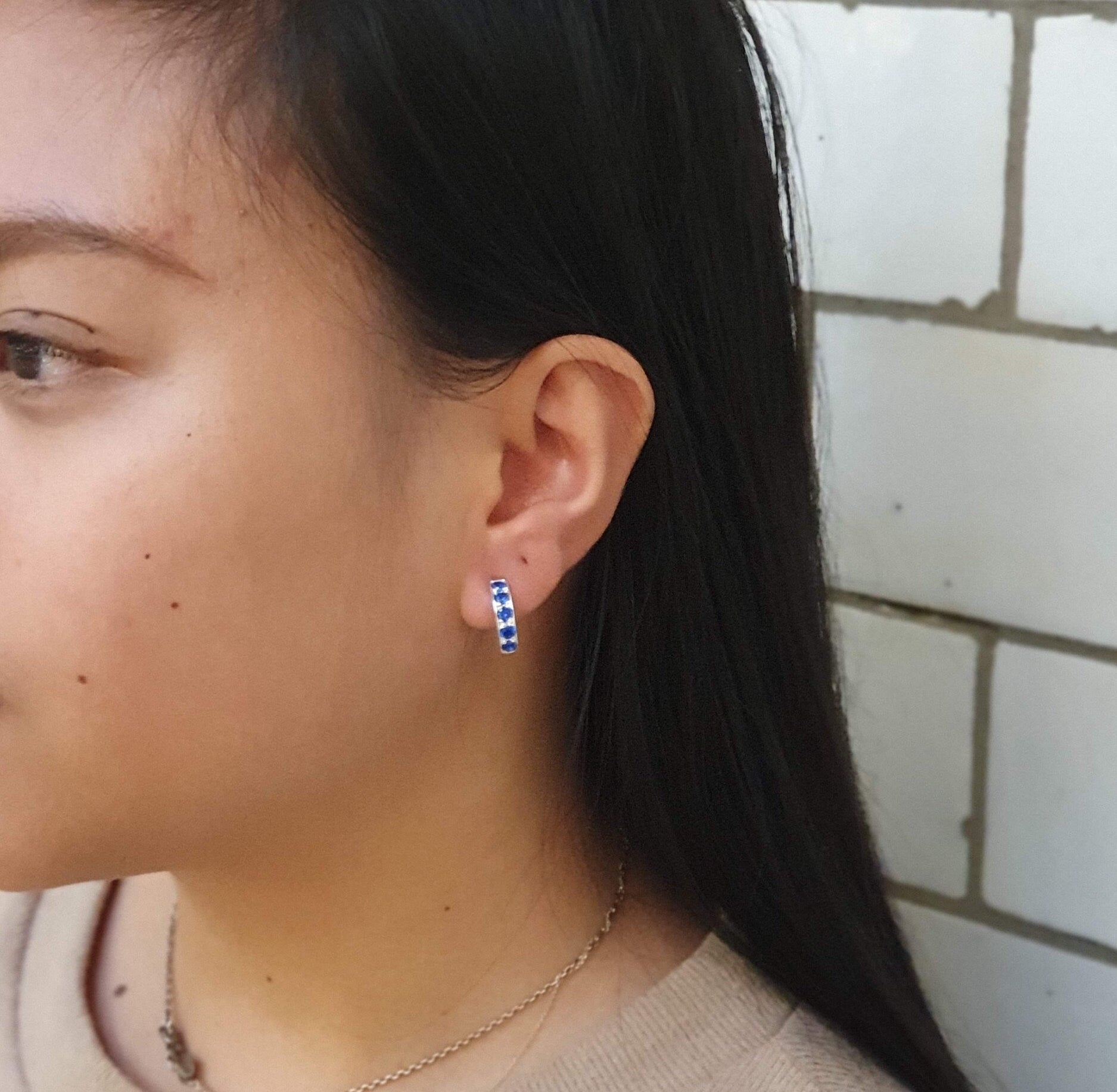 Created Sapphire Pendant in 925 Sterling Silver, featuring a Round Blue Sapphire, ideal for September birthdays and special occasions.