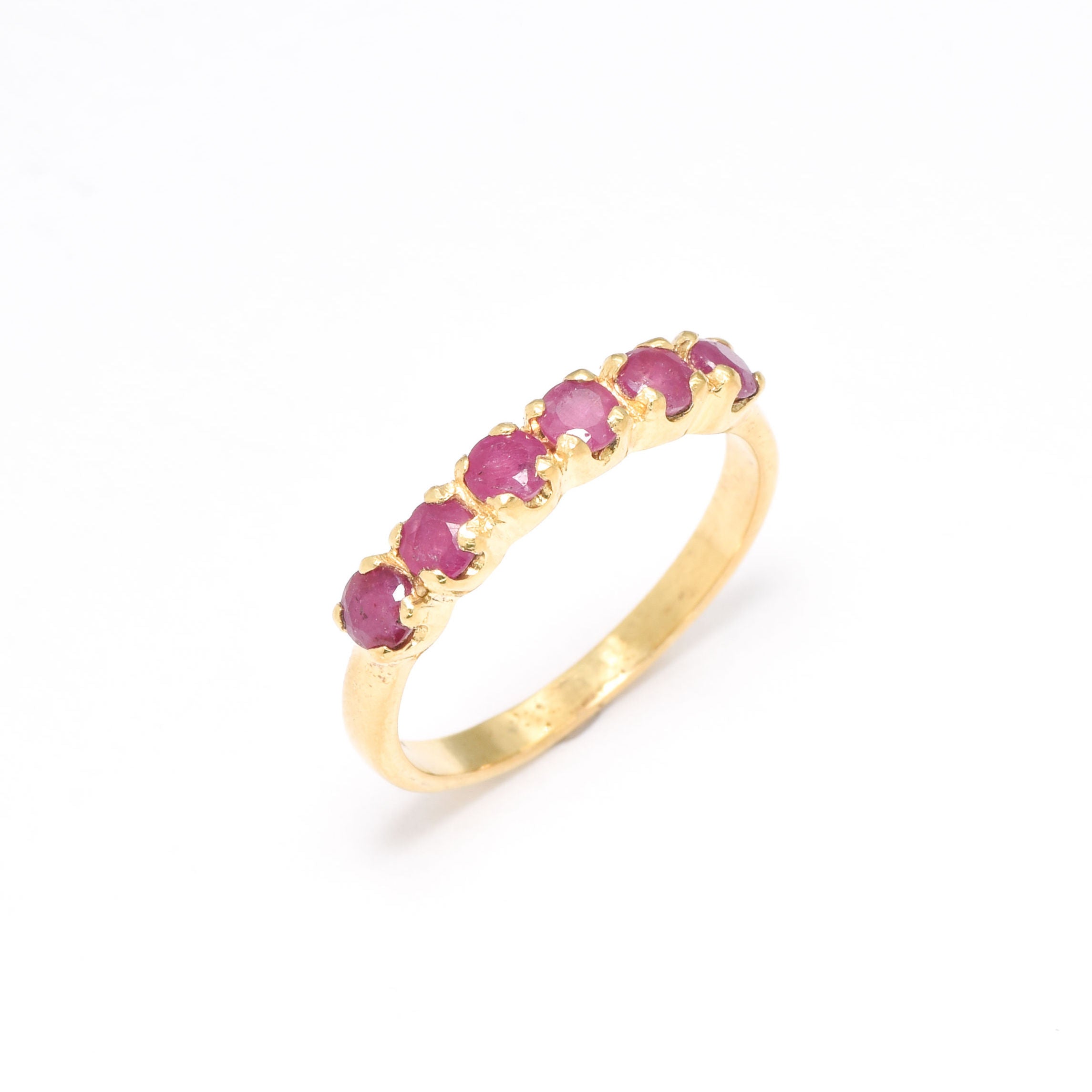 Gold Ruby Ring, Natural Ruby Ring, July Birthstone, Stackable Ring, Ruby Vintage Ring, Gold Eternity Ring, Ruby Eternity Band, Gold Vermeil