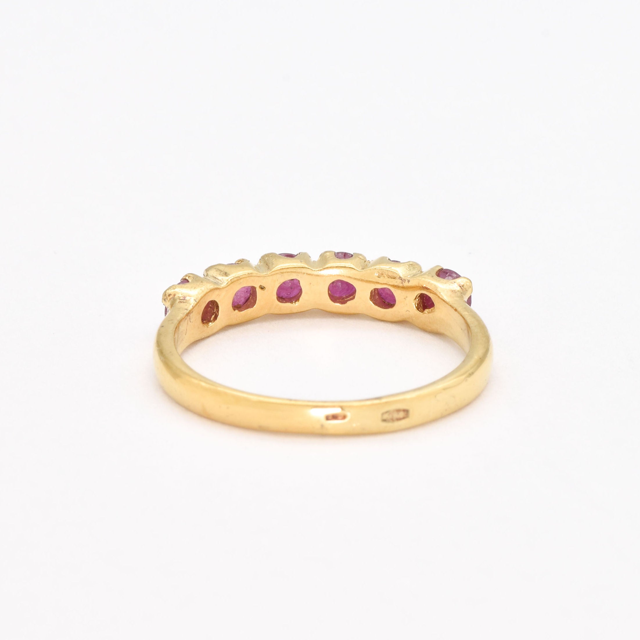 Gold Ruby Ring, Natural Ruby Ring, July Birthstone, Stackable Ring, Ruby Vintage Ring, Gold Eternity Ring, Ruby Eternity Band, Gold Vermeil