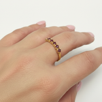 Dazzling 18k Gold Vermeil Ring showcasing a Round Natural Ruby, embodying passion and elegance, a timeless gift for any occasion.